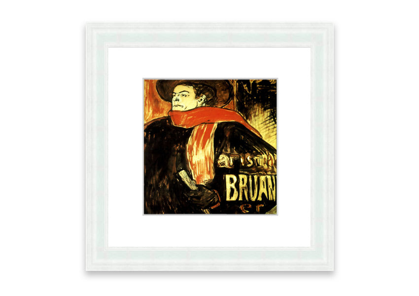 Framed print of Aristide Bruant Study by Toulouse Lautrec, showcasing vibrant colors and intricate details.