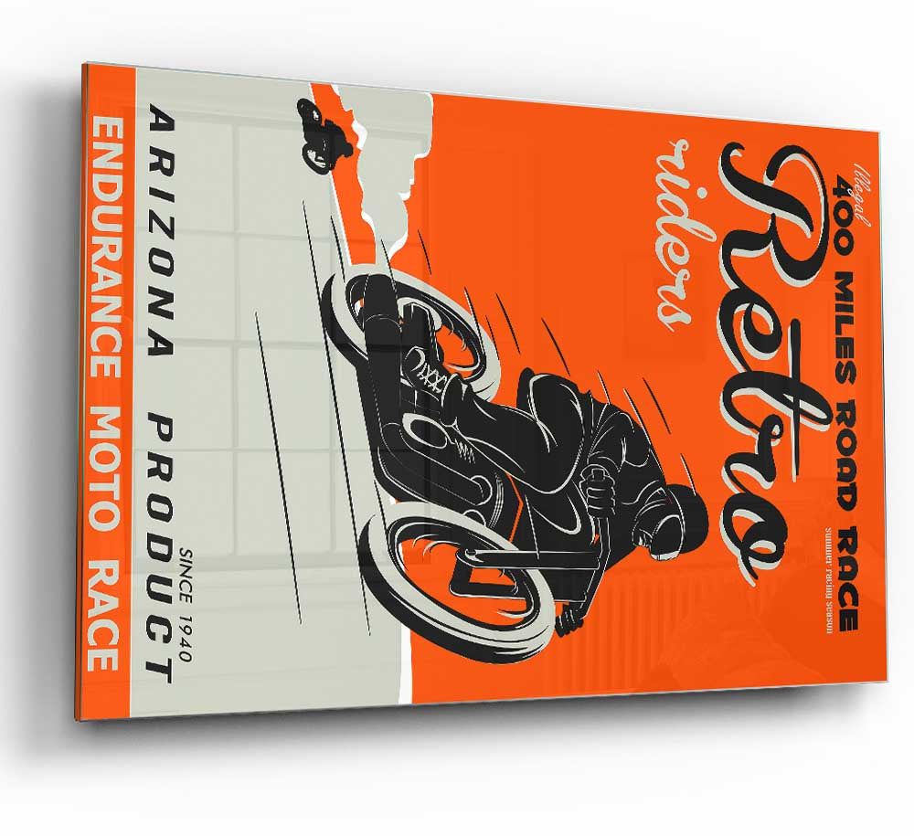 Arizona Riders glass print featuring vibrant colors and modern design, perfect for home decor.