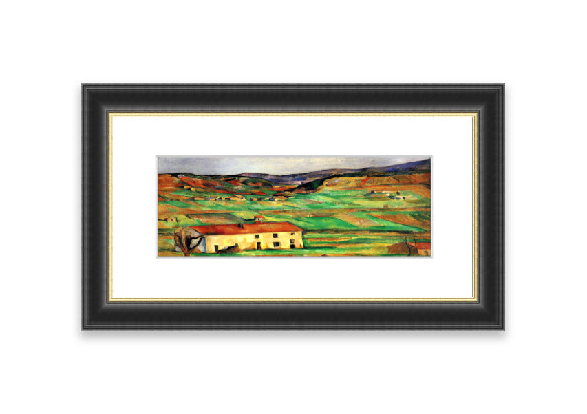 Framed print of 'Around Gardanne' by Cezanne, showcasing vibrant colors and intricate details, ready to hang.