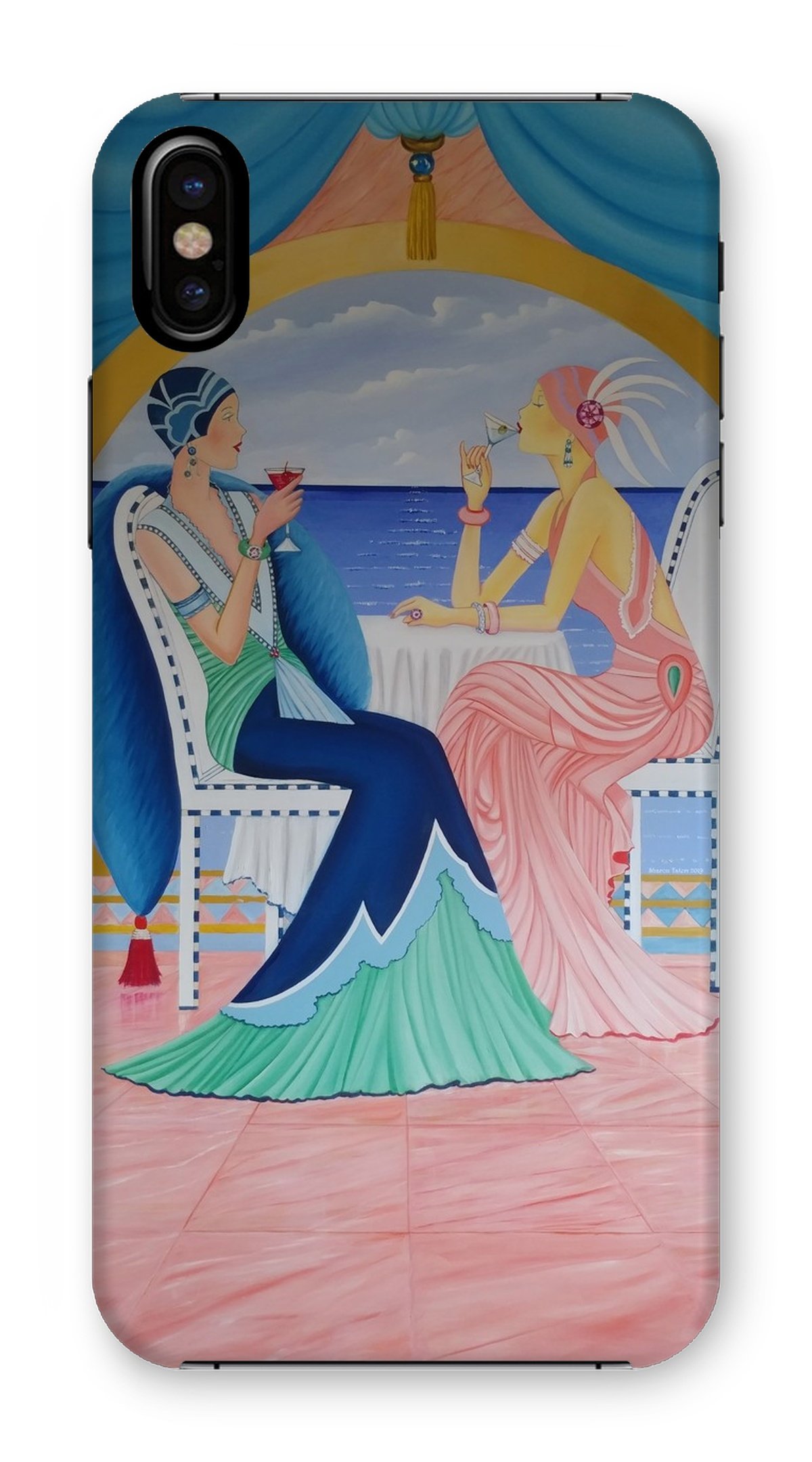 Art Deco Cruising Women Phone Case featuring elegant design and durable protection options.