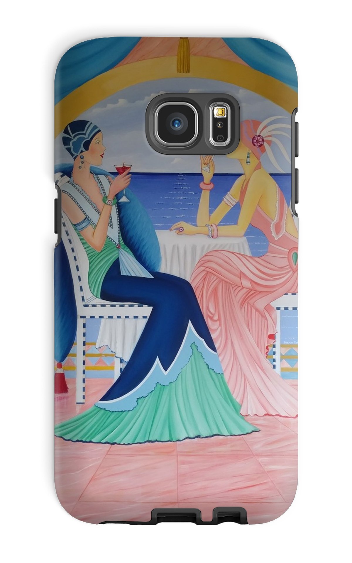 Art Deco Cruising Women Phone Case featuring elegant design and durable protection options.