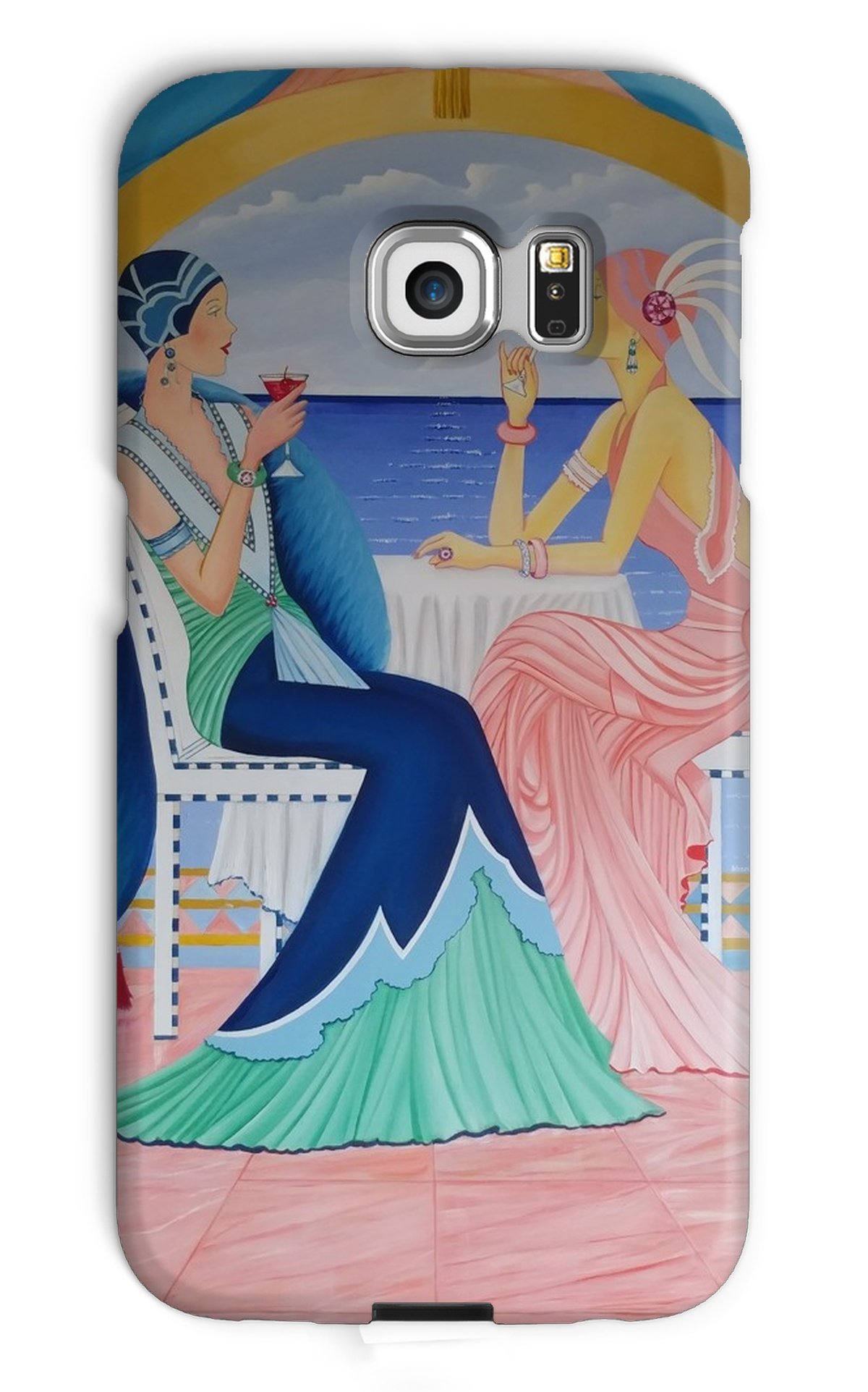 Art Deco Cruising Women Phone Case featuring elegant design and durable protection options.