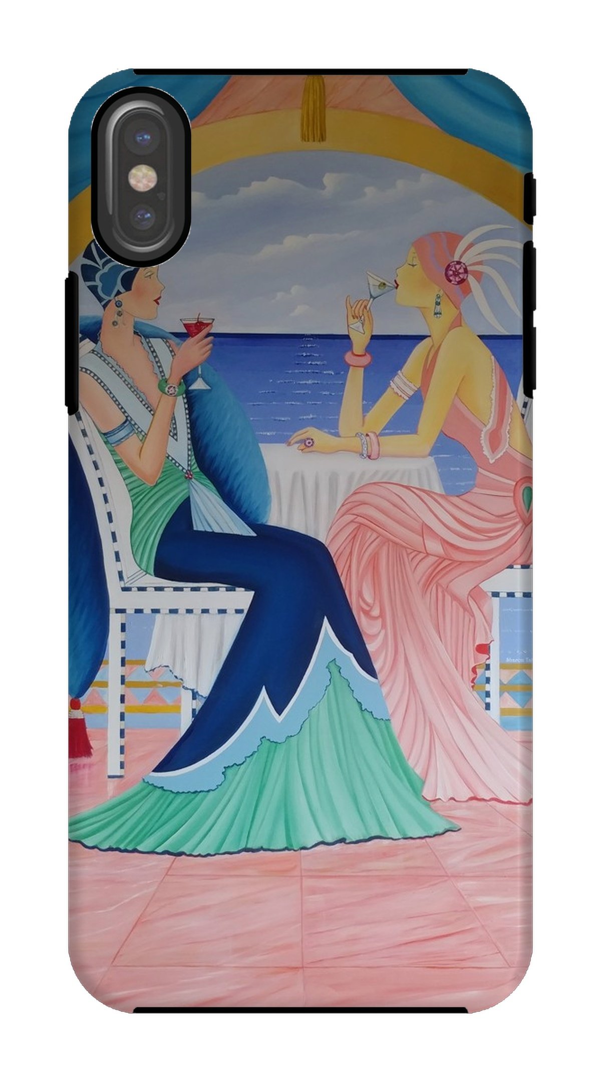 Art Deco Cruising Women Phone Case featuring elegant design and durable protection options.