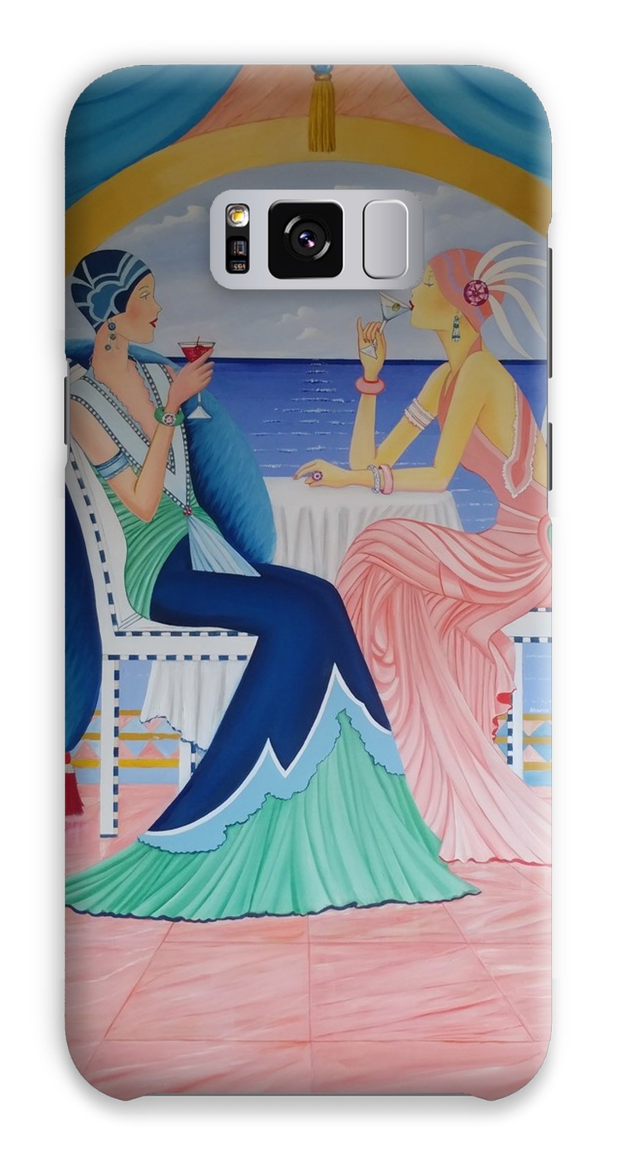 Art Deco Cruising Women Phone Case featuring elegant design and durable protection options.