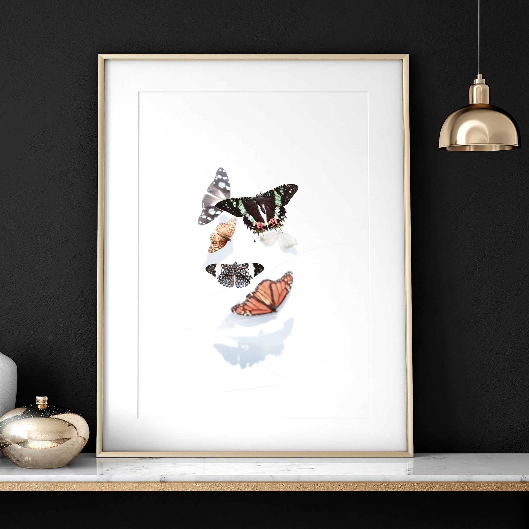 Set of 3 wall prints featuring Roses and Butterflies in Shabby Chic style, perfect for bedroom decor.