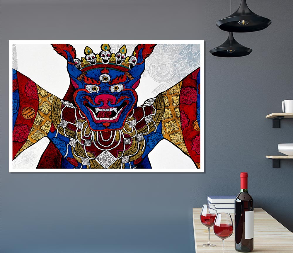 Arttibetan Thangka poster on high-quality canvas featuring vibrant colors and intricate designs, ready for display or framing.