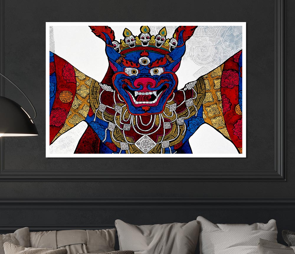 Arttibetan Thangka poster on high-quality canvas featuring vibrant colors and intricate designs, ready for display or framing.