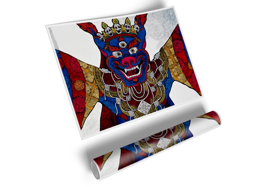 Arttibetan Thangka poster on high-quality canvas featuring vibrant colors and intricate designs, ready for display or framing.