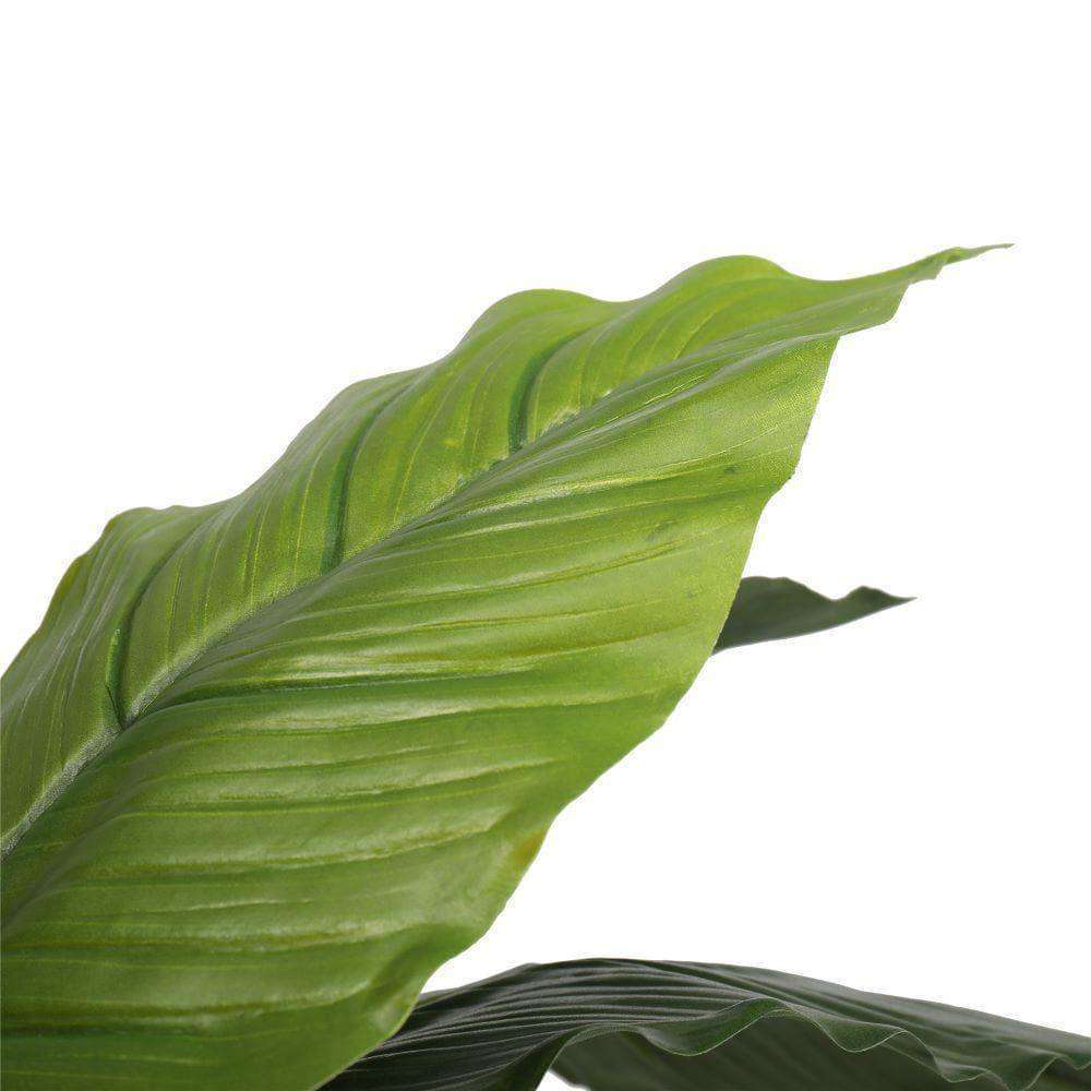 A 110cm tall Artificial Bird of Paradise Plant in a decorative pot, showcasing vibrant green leaves and a realistic design.