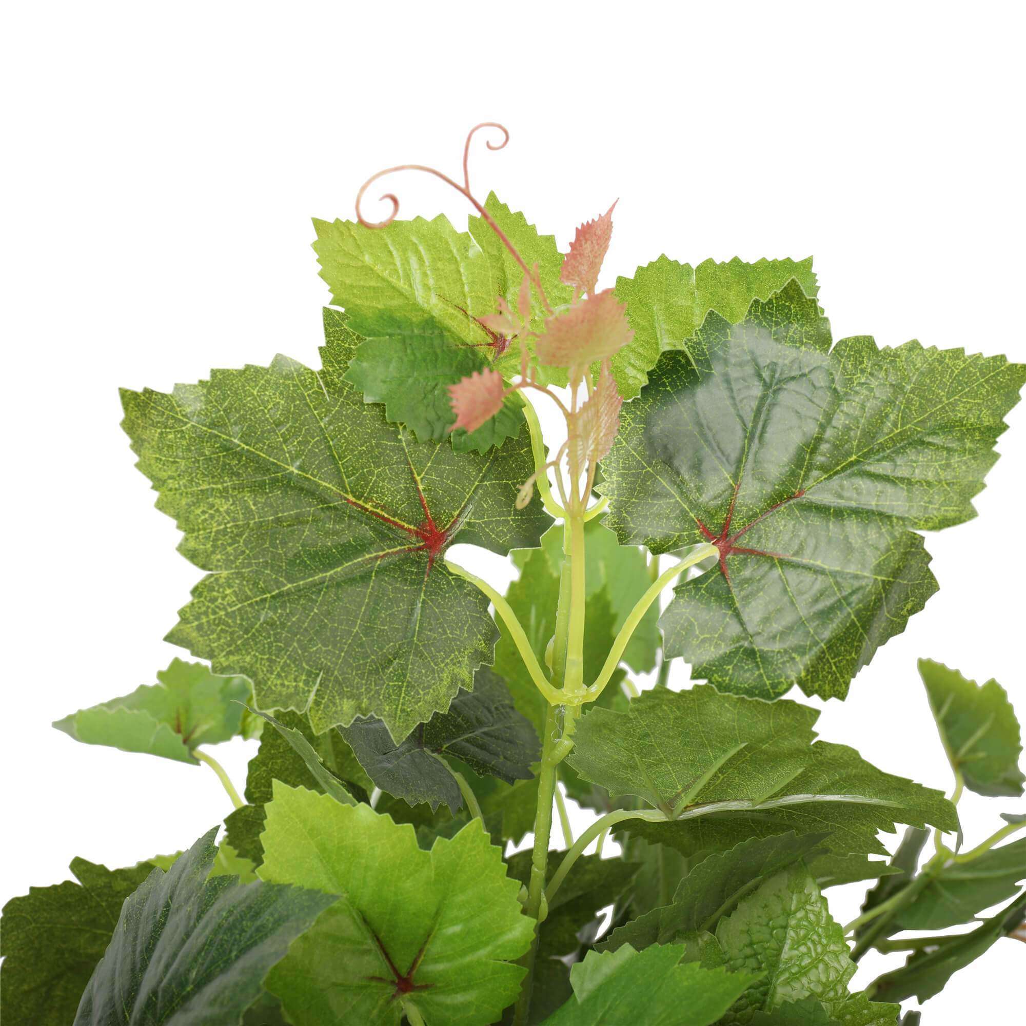 Artificial Potted Grape Vine Tree 70cm with realistic green leaves and pink/red flower buds in a decorative pot.