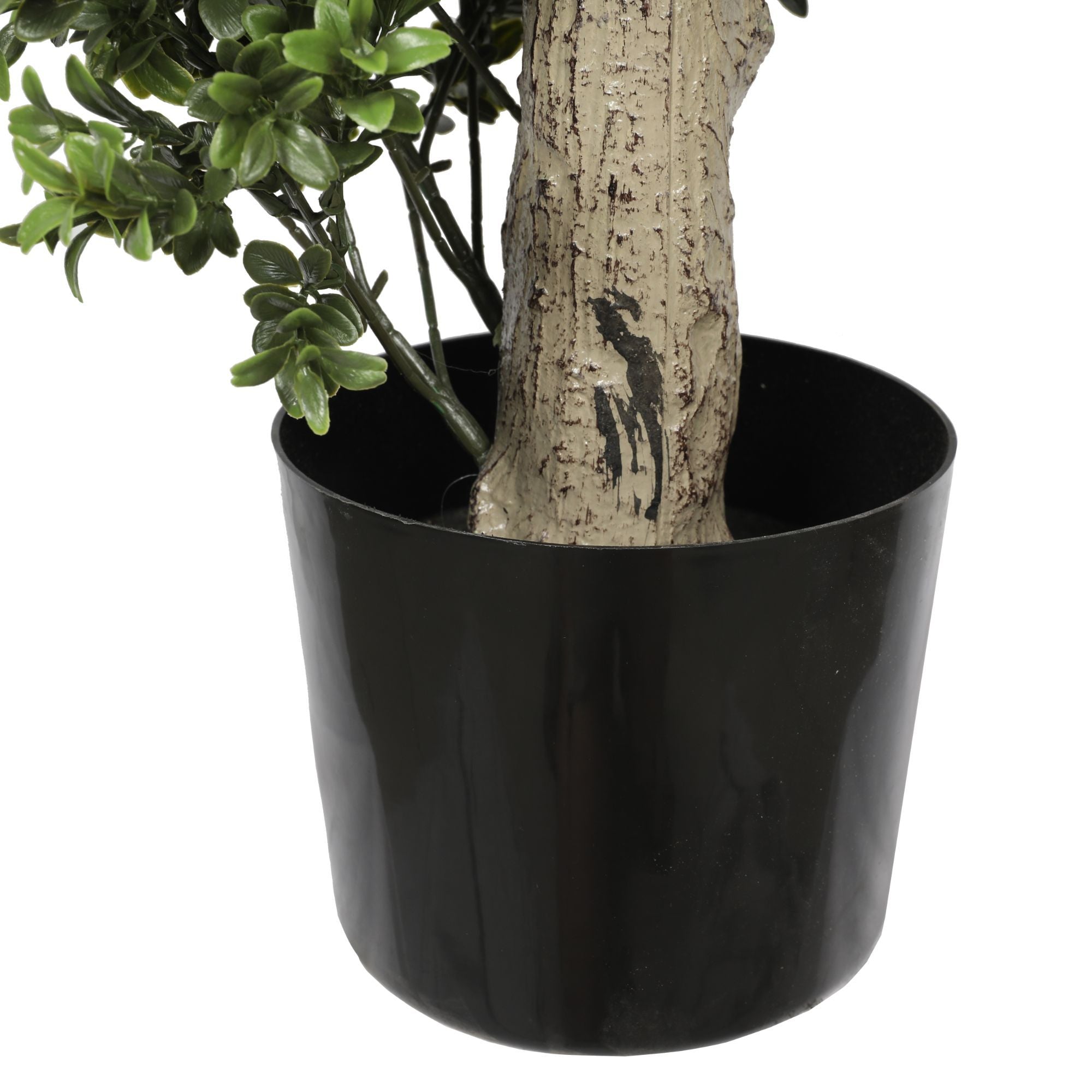 150cm tall artificial spiral topiary tree with lush green foliage, suitable for indoor and outdoor use, showcasing a realistic design.