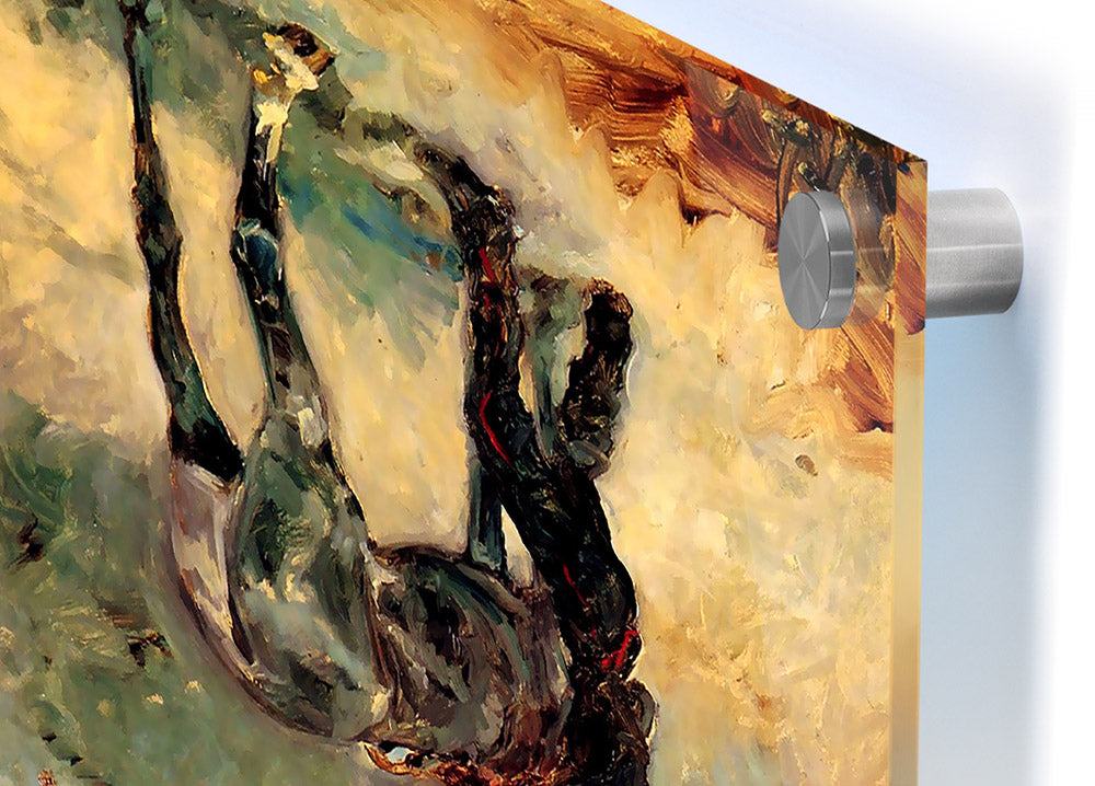 Acrylic print of Toulouse Lautrec's Artilleryman and His Horse, showcasing vibrant colors and modern design.