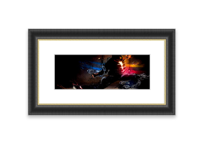 Artistic Human Cornwall framed print in multiple frame colors, showcasing vibrant artistic design.