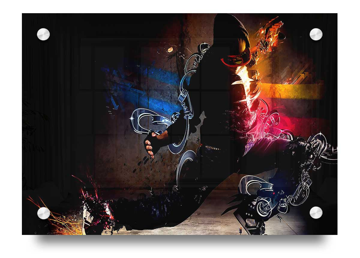 Artistic Human acrylic print on 5mm thick acrylic glass, showcasing vibrant colors and modern design.