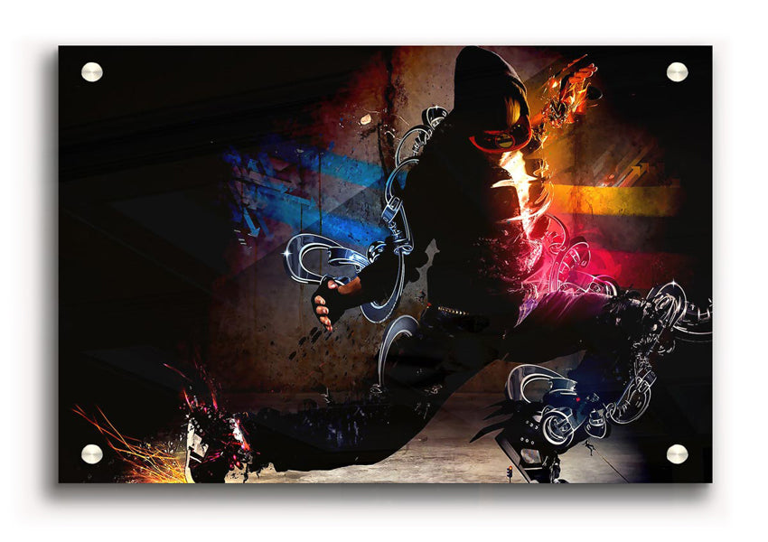 Artistic Human acrylic print on 5mm thick acrylic glass, showcasing vibrant colors and modern design.