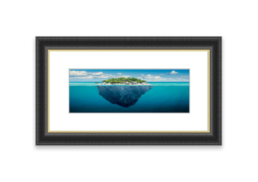 Framed print of Cornwall landscape titled As Above So Below 1, showcasing vibrant colors and intricate details, ready to hang.