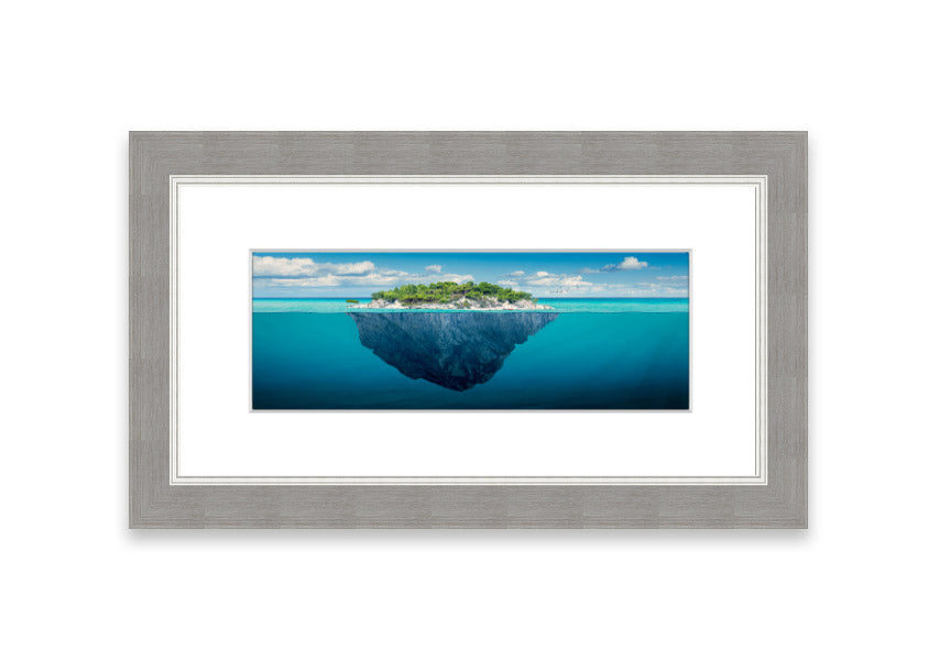 Framed print of Cornwall landscape titled As Above So Below 1, showcasing vibrant colors and intricate details, ready to hang.
