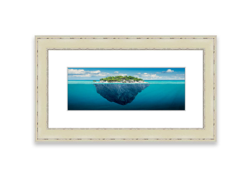 Framed print of Cornwall landscape titled As Above So Below 1, showcasing vibrant colors and intricate details, ready to hang.