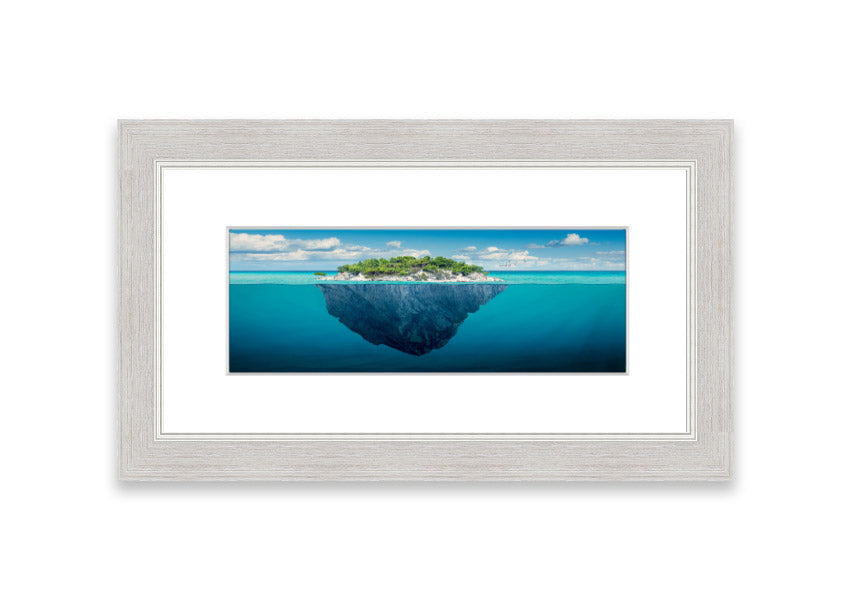 Framed print of Cornwall landscape titled As Above So Below 1, showcasing vibrant colors and intricate details, ready to hang.