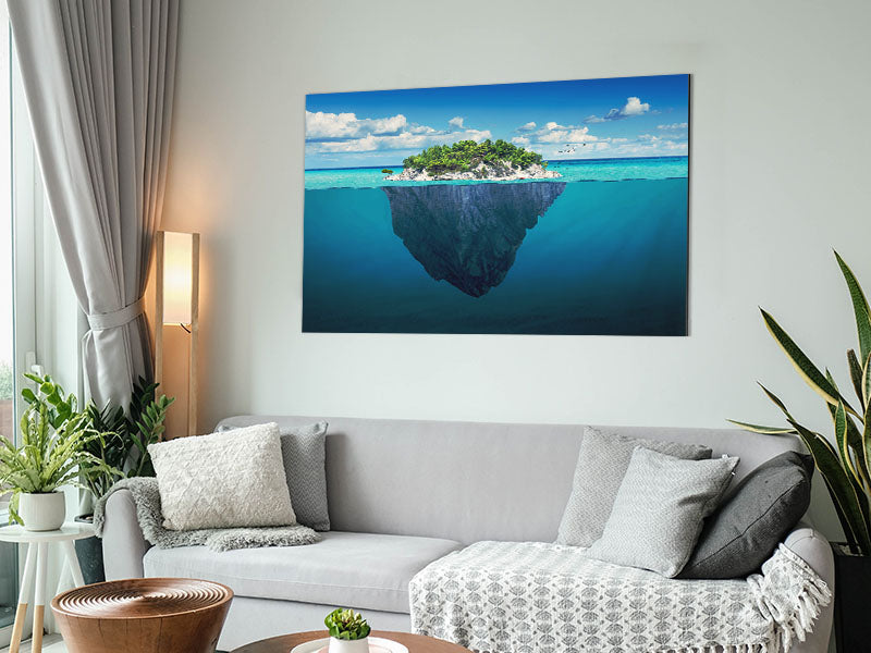 As Above So Below 1 artwork printed on brushed aluminium dibond, showcasing modern design and vibrant colors.