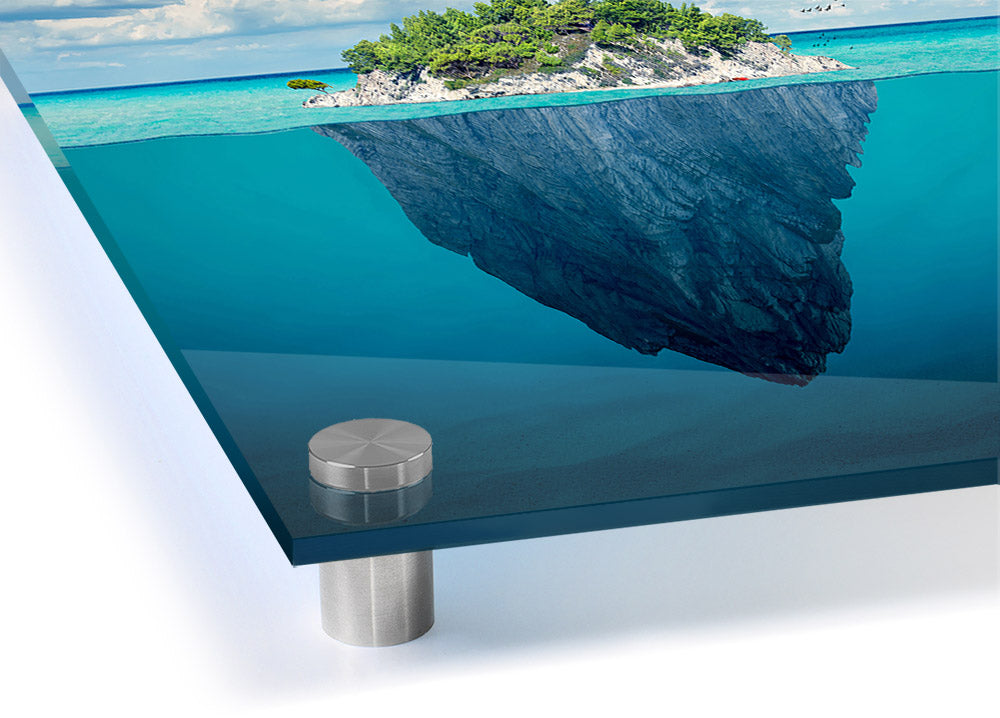 As Above So Below 1 acrylic print showcasing vibrant colors on 5mm thick acrylic glass, ready to hang.