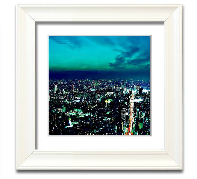 As Far As The Eye Can See Square Framed Print in multiple frame colors, showcasing its elegant design and handmade quality.