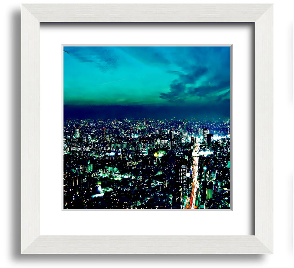 As Far As The Eye Can See Square Framed Print in multiple frame colors, showcasing its elegant design and handmade quality.