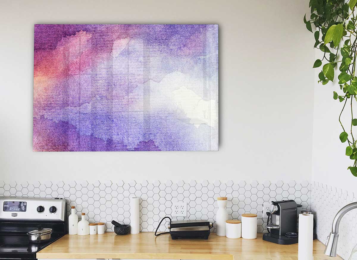 As The Clouds Break glass print featuring modern art design with vibrant colors and intricate details.