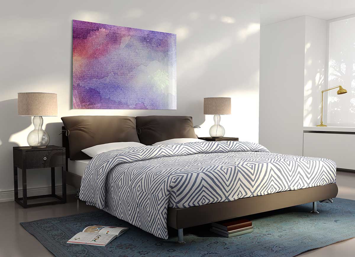 As The Clouds Break glass print featuring modern art design with vibrant colors and intricate details.