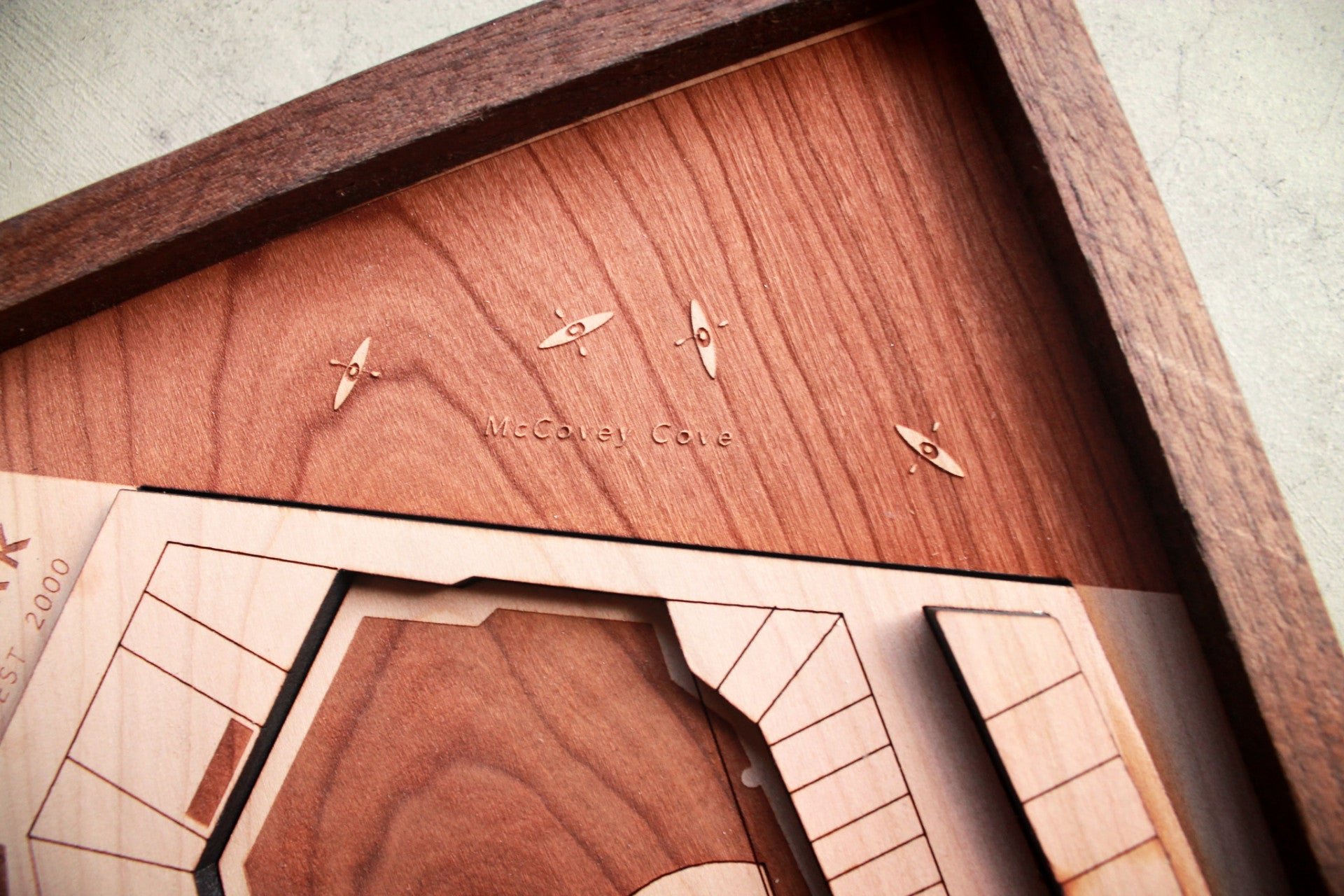 A beautifully crafted AT&T Park replica made from premium hardwoods, featuring intricate details like the Coke Bottle slides and oversized mitt.