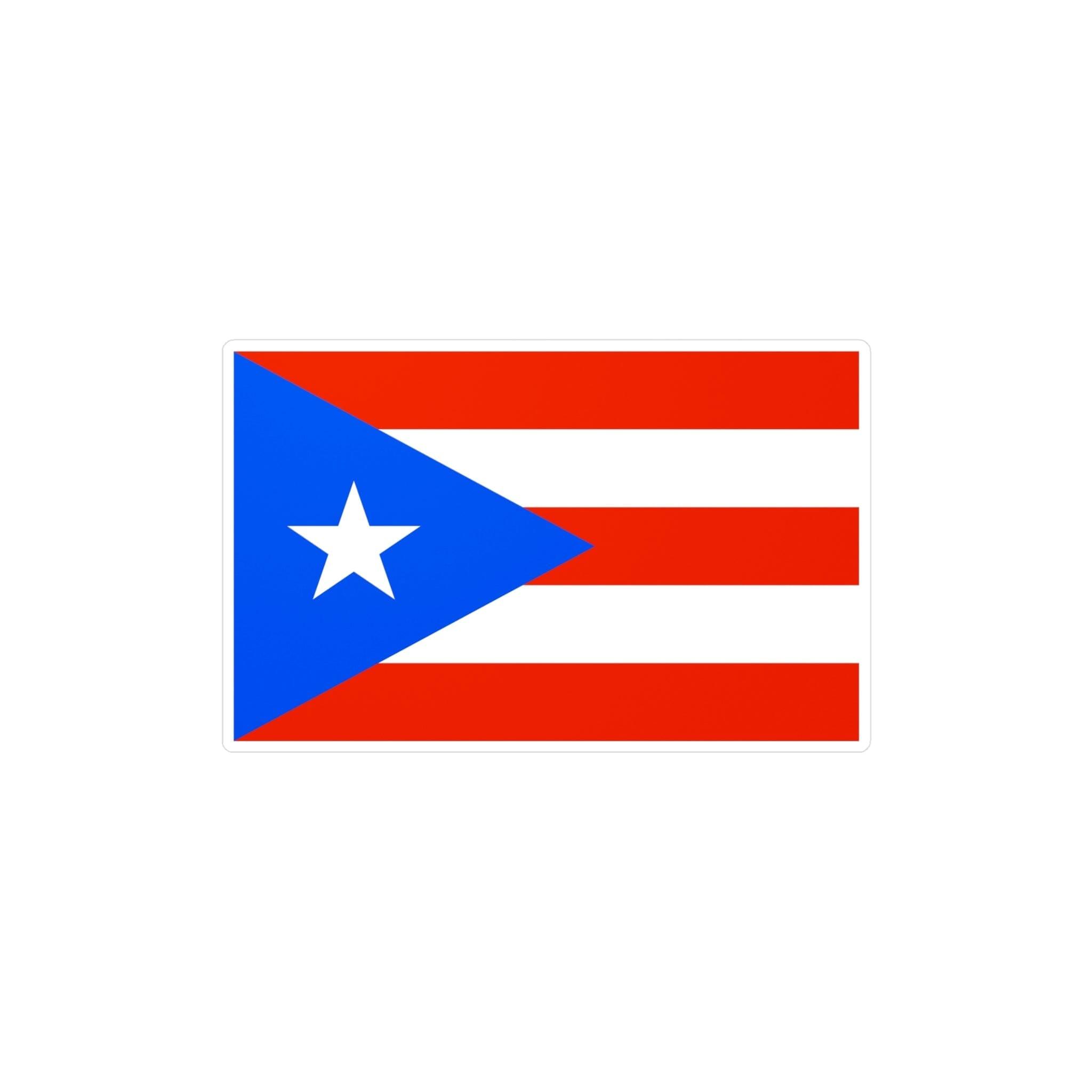Autocollant Drapeau de Porto Rico en PVC, durable et personnalisable, disponible en plusieurs tailles.