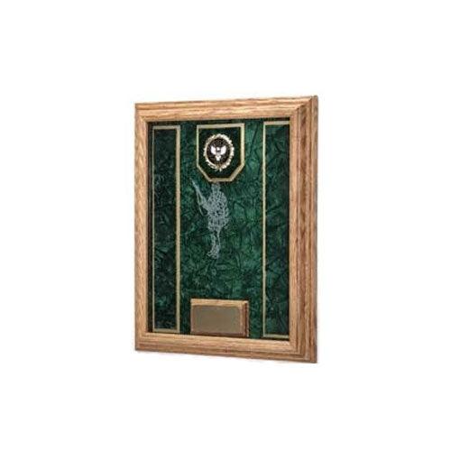 A beautifully crafted Military Awards Shadow Box made of solid oak, featuring a crushed velvet background and space for medals and personal engravings.