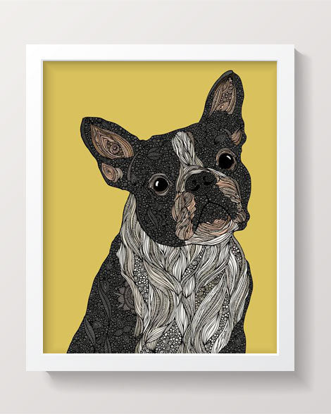 Barquisimeto the Frenchi Art Print featuring original pen and ink design with vibrant digital coloring on matte card stock.