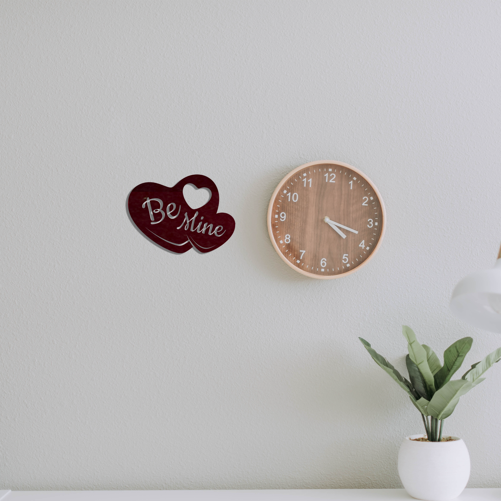 Be Mine Candy Heart Metal Wall Art in vibrant red, showcasing a heart shape with the words 'Be Mine' elegantly crafted in 16 gauge steel.