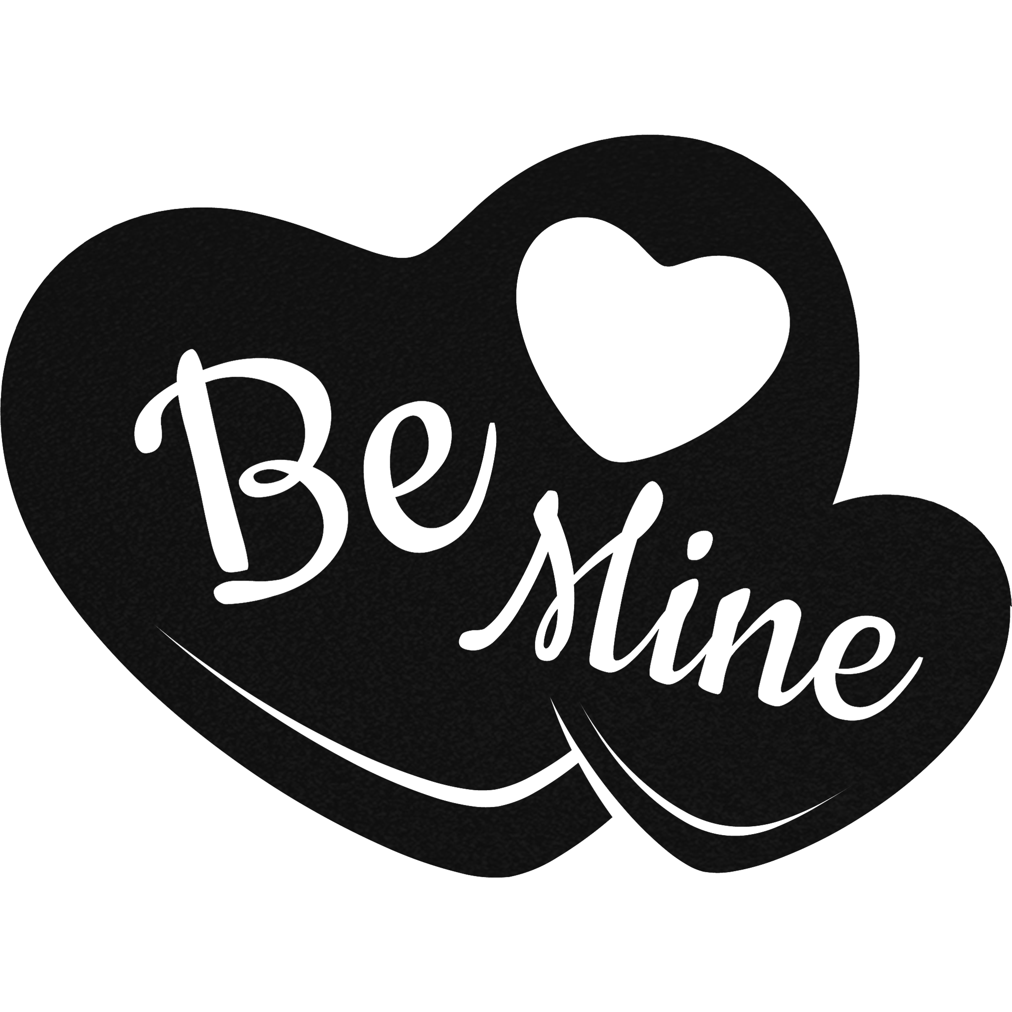 Be Mine Candy Heart Metal Wall Art in vibrant red, showcasing a heart shape with the words 'Be Mine' elegantly crafted in 16 gauge steel.