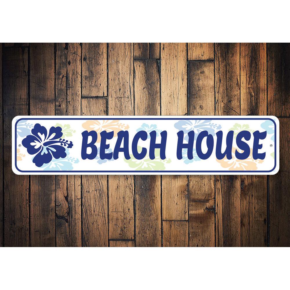 A vibrant Beachy Flower Sign made of aluminum, featuring colorful floral designs, perfect for coastal decor.