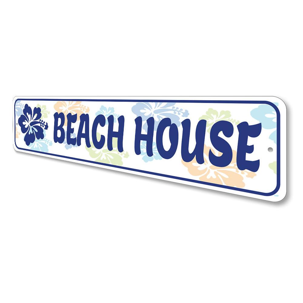 A vibrant Beachy Flower Sign made of aluminum, featuring colorful floral designs, perfect for coastal decor.