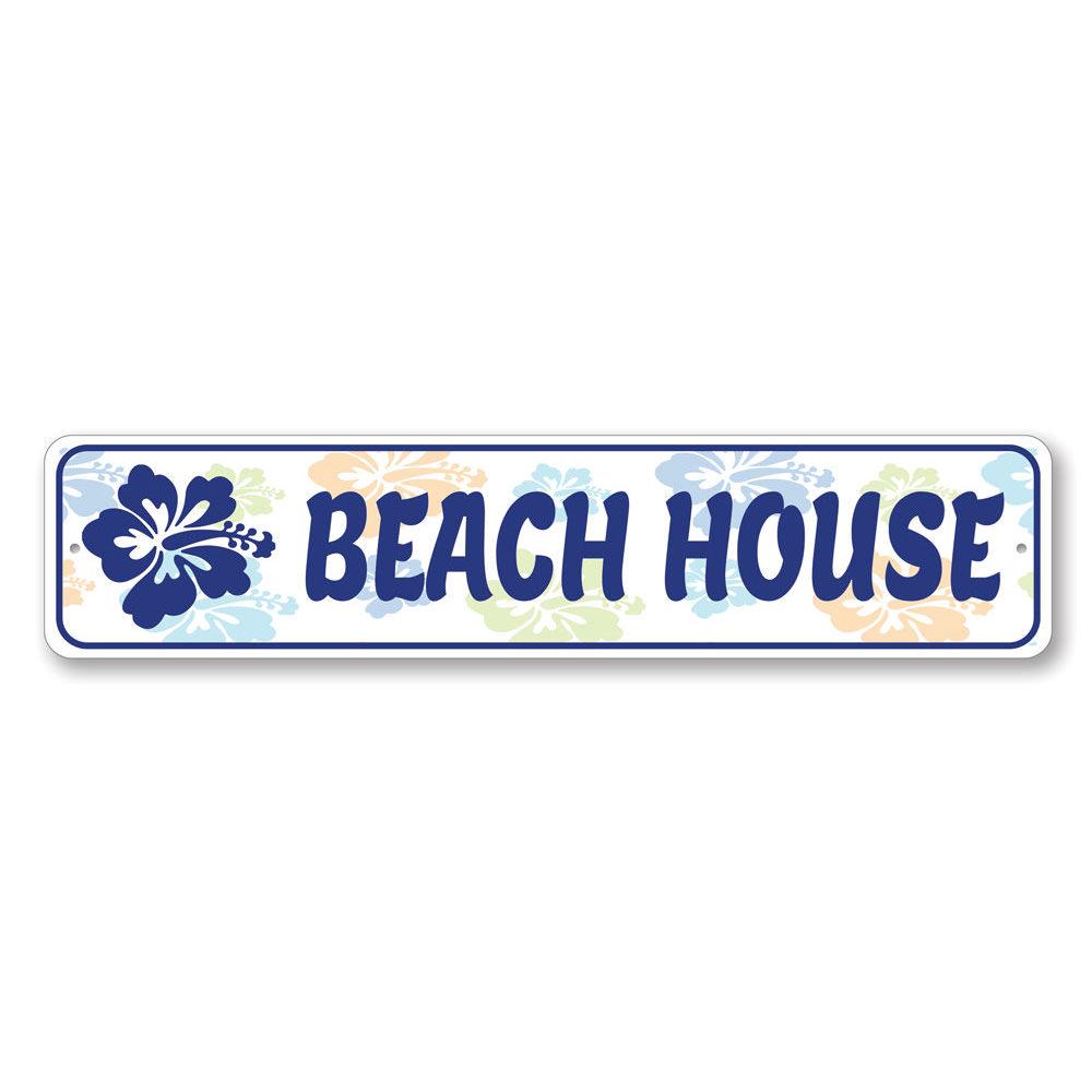 A vibrant Beachy Flower Sign made of aluminum, featuring colorful floral designs, perfect for coastal decor.