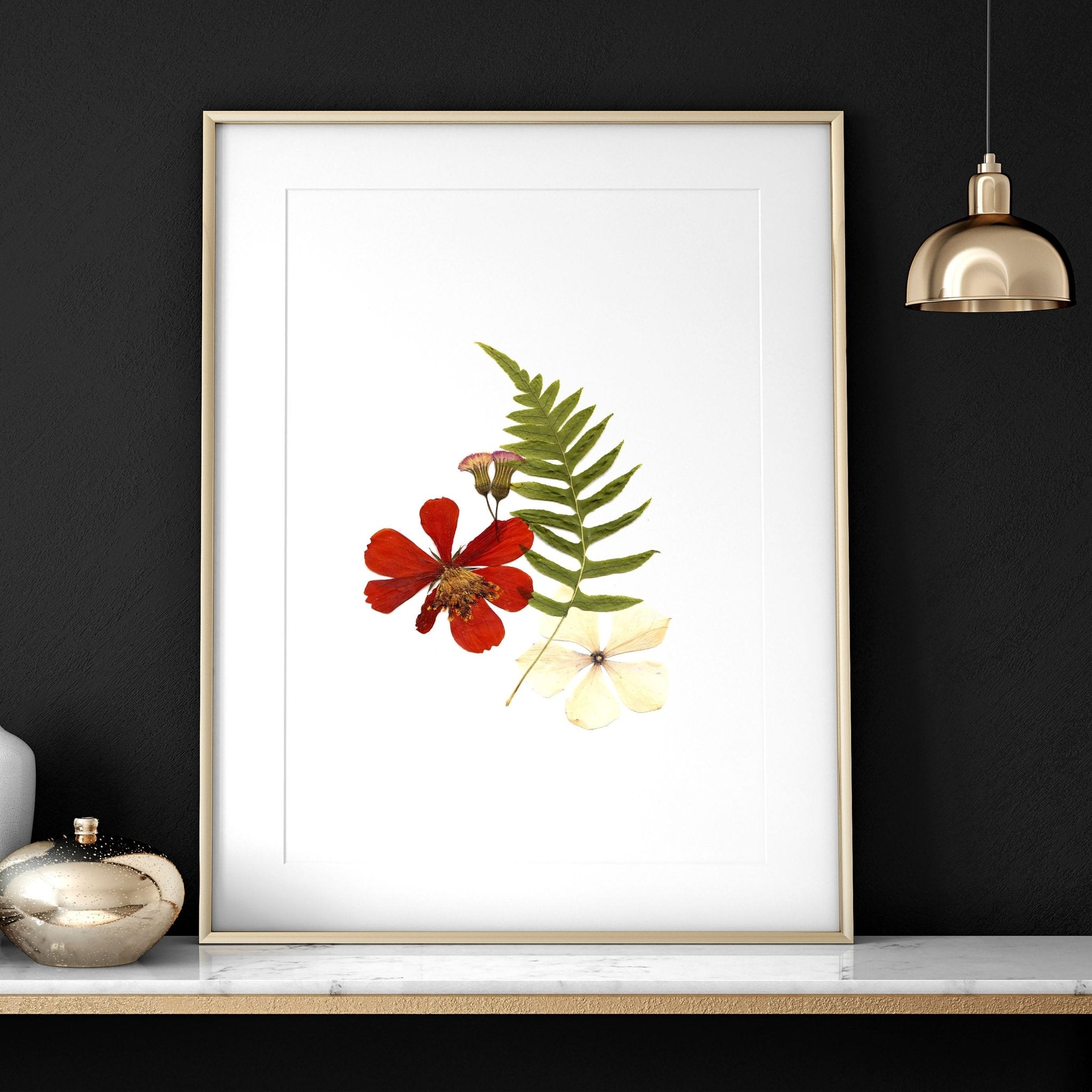 Set of 3 framed wall art prints featuring vibrant Shabby Chic Florals in Red, Yellow, and Green tones, perfect for bedroom decor.