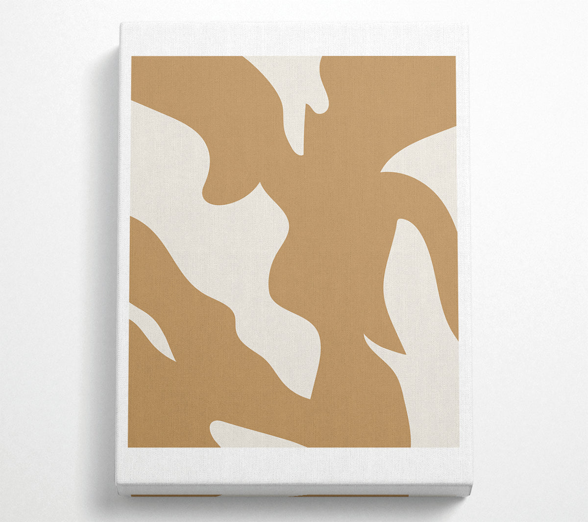 Beige Shapes artwork printed on coated polyester canvas, mounted on a 44mm box frame, showcasing elegant geometric designs.
