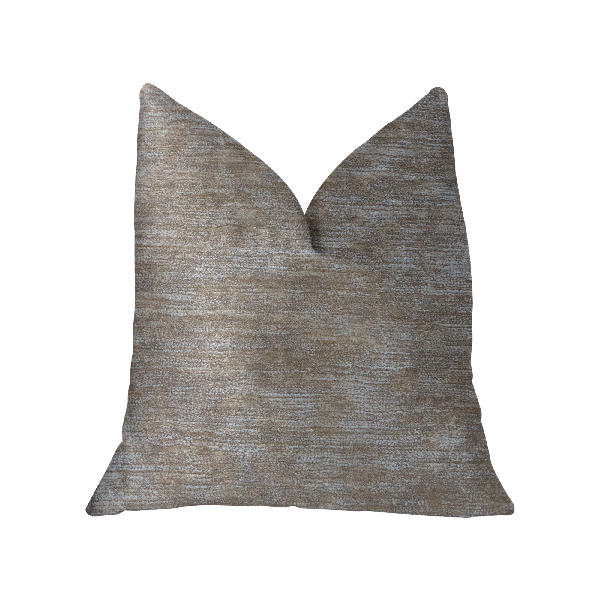 Bella Isabella Brown and Beige Luxury Throw Pillow featuring a double-sided design with an invisible zipper, made from a cotton-linen-polyester blend.