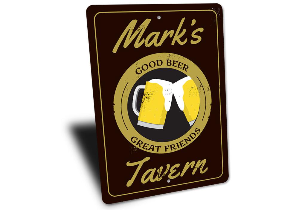 Customizable Beer Mugs Sign made of high-quality aluminum, featuring a fun design perfect for home decor.