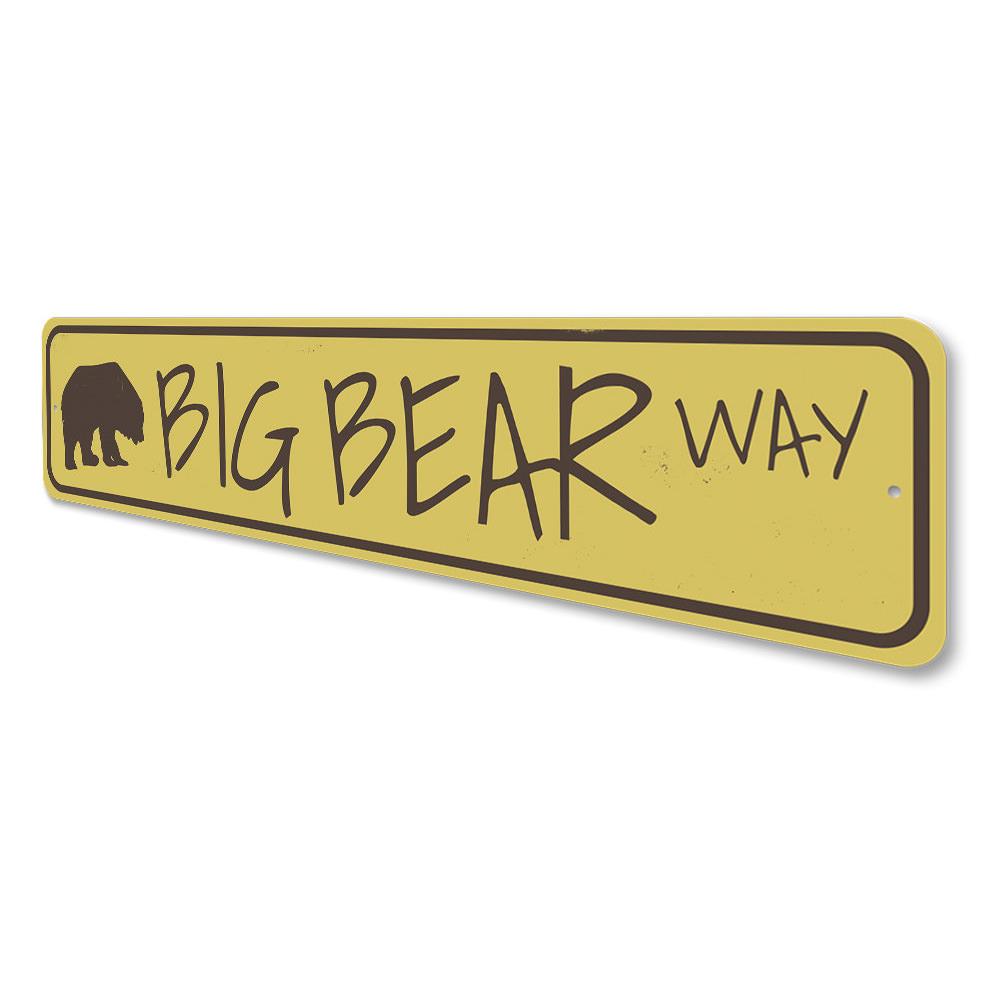 Big Bear Way Sign made of high-quality aluminum, featuring a rustic design perfect for lakehouses.