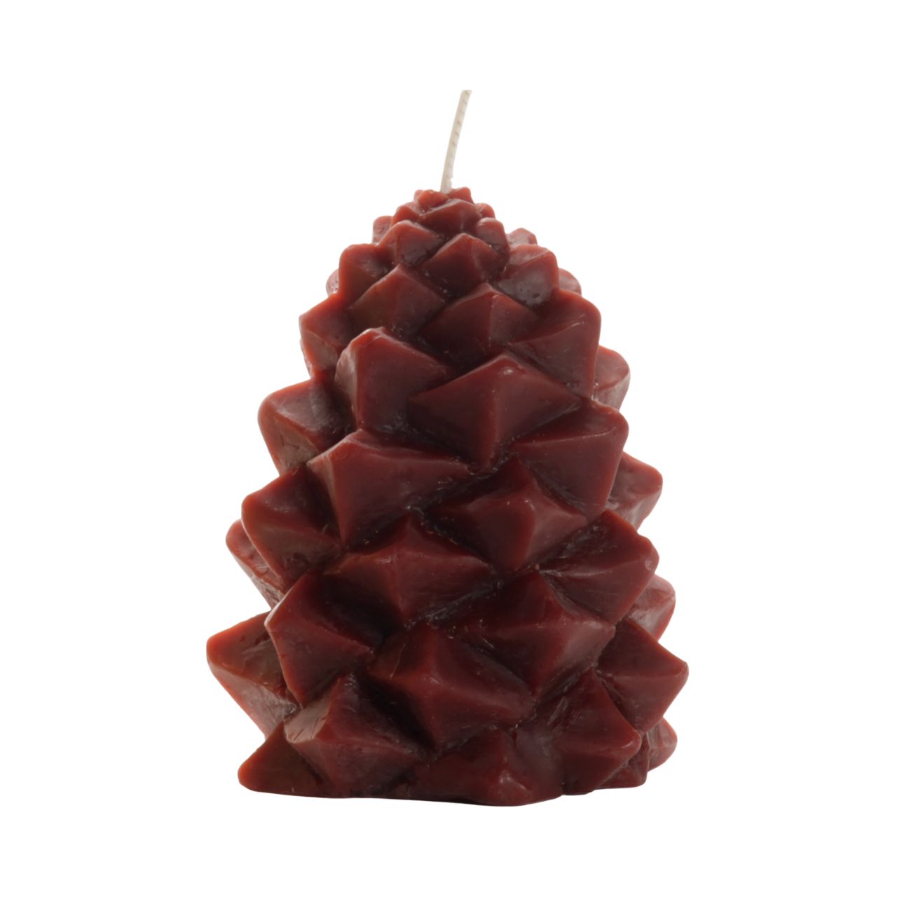 A set of Big Dipper Wax Works Beeswax Pinecone Candles in various sizes, showcasing their natural colors and intricate details.