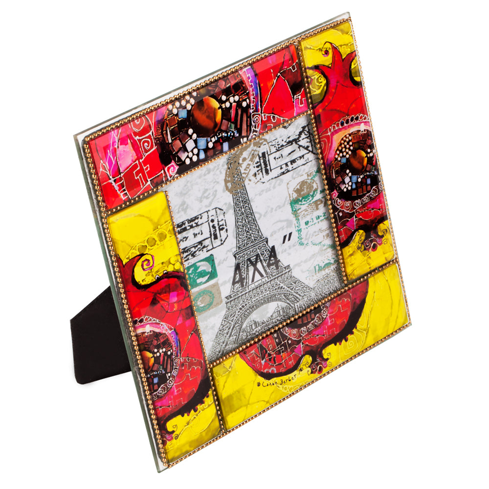 BiggDesign Perlen Granatapfelrahmen mit buntem Design, ideal für Fotos von besonderen Erinnerungen.