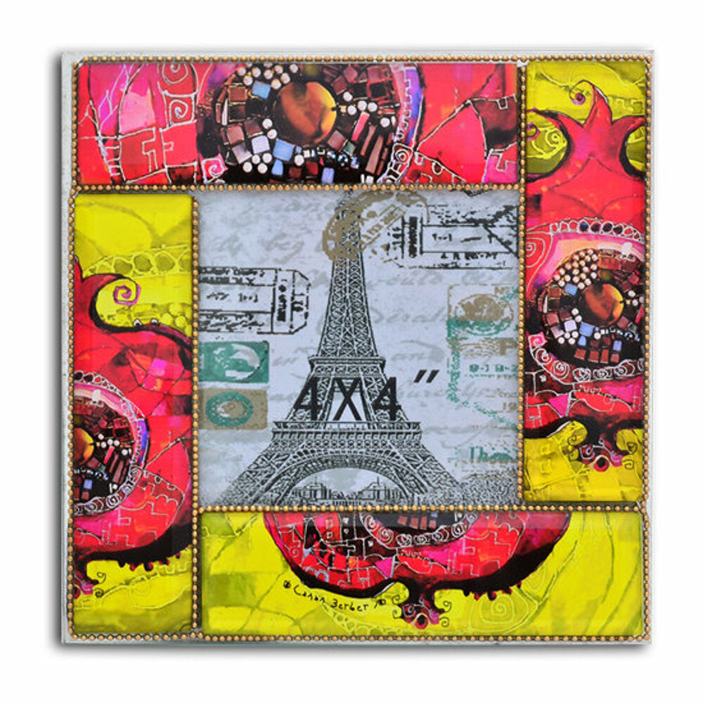 BiggDesign Perlen Granatapfelrahmen mit buntem Design, ideal für Fotos von besonderen Erinnerungen.