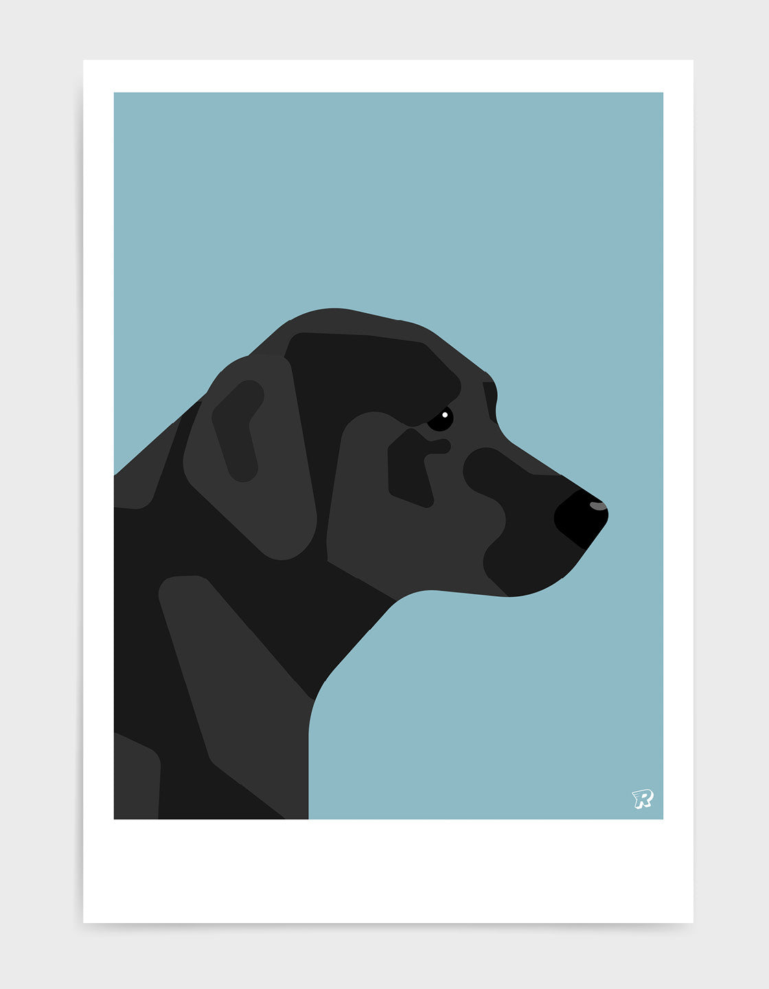 A friendly Black Labrador named Larry, eager to play and hang out with you.