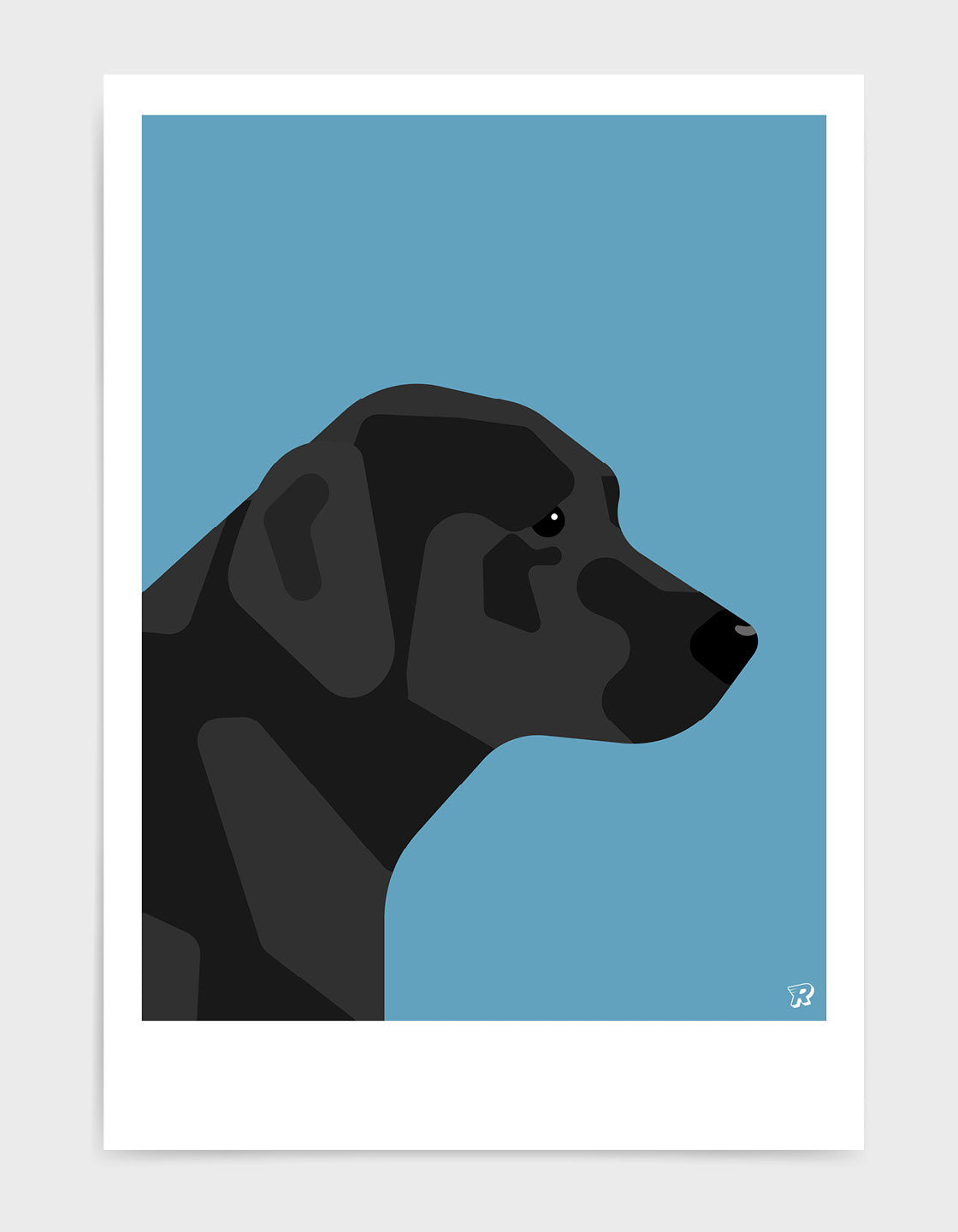 A friendly Black Labrador named Larry, eager to play and hang out with you.