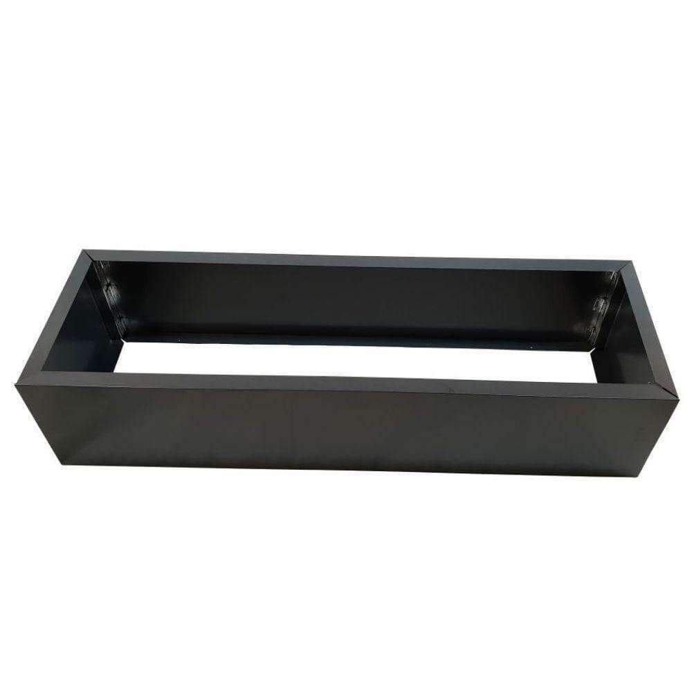 Large black metal planter designed for faux hedges, featuring a sleek powder-coated finish and pre-drilled holes for easy assembly.
