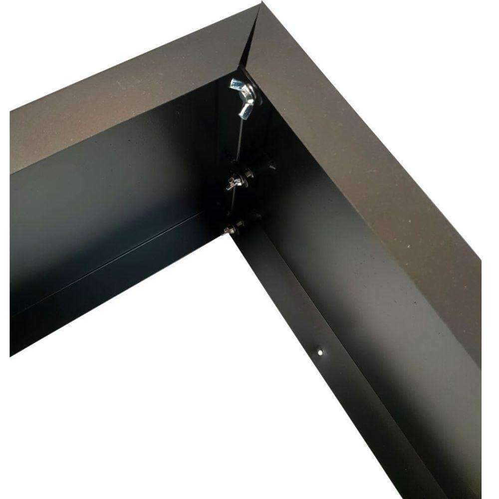 Large black metal planter designed for faux hedges, featuring a sleek powder-coated finish and pre-drilled holes for easy assembly.